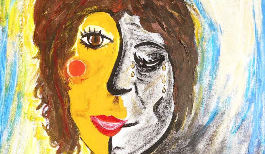Ein gemaltes Selbstportrait einer Frau